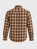 Men's Brown Slim Fit Checkered Casual Shirt