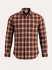 Men's Rust Slim Fit Checkered Casual Shirt