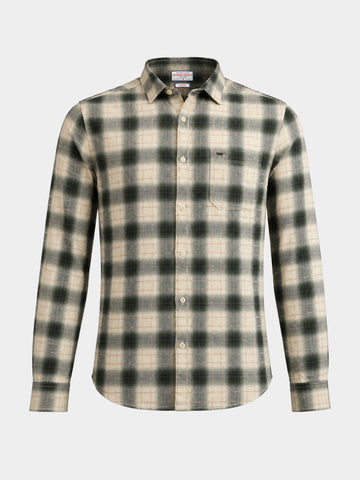 Men's Green Slim Fit Checkered Casual Shirt