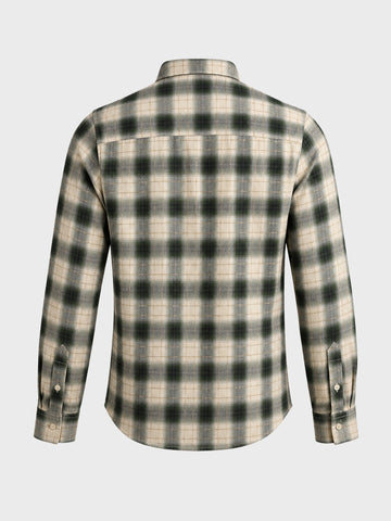 Men's Green Slim Fit Checkered Casual Shirt