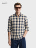 Men's Teal Slim Fit Checkered Casual Shirt