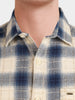 Men's Teal Slim Fit Checkered Casual Shirt
