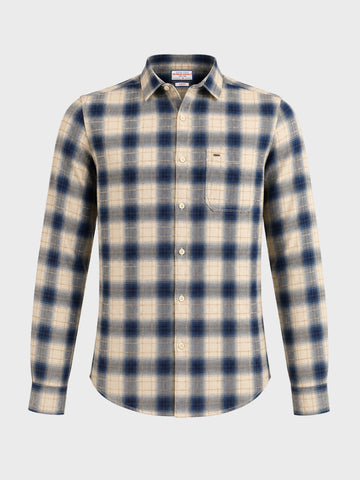 Men's Teal Slim Fit Checkered Casual Shirt