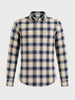 Men's Teal Slim Fit Checkered Casual Shirt