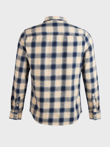 Men's Teal Slim Fit Checkered Casual Shirt