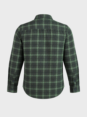 Men's Green Slim Fit Checkered Casual Shirt