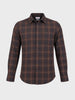 Men's Brown Slim Fit Checkered Casual Shirt
