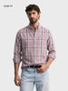Men's Pink Slim Fit Checkered Casual Shirt