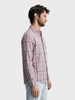 Men's Pink Slim Fit Checkered Casual Shirt