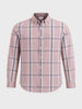 Men's Pink Slim Fit Checkered Casual Shirt