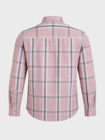 Men's Pink Slim Fit Checkered Casual Shirt