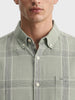 Men's Green Slim Fit Checkered Casual Shirt