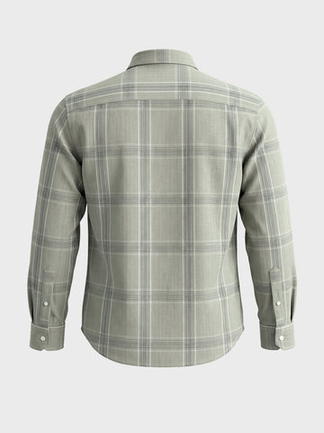Men's Green Slim Fit Checkered Casual Shirt