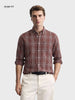 Men's Brown Slim Fit Checkered Casual Shirt