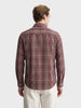 Men's Brown Slim Fit Checkered Casual Shirt