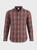 Men's Brown Slim Fit Checkered Casual Shirt