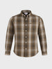 Men's Khaki Slim Fit Checkered Casual Shirt