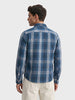 Men's Blue Slim Fit Checkered Casual Shirt