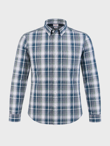 Men's Green Slim Fit Checkered Casual Shirt