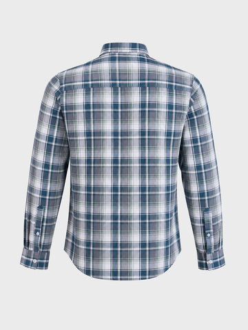 Men's Green Slim Fit Checkered Casual Shirt