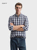 Men's Blue Slim Fit Checkered Casual Shirt