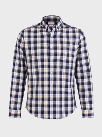 Men's Blue Slim Fit Checkered Casual Shirt