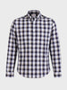 Men's Blue Slim Fit Checkered Casual Shirt