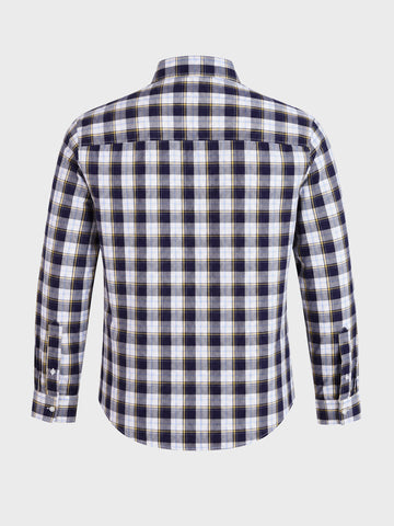 Men's Blue Slim Fit Checkered Casual Shirt