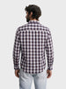 Men's Brown Slim Fit Checkered Casual Shirt