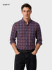 Men's Brown Slim Fit Checkered Casual Shirt
