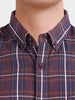 Men's Brown Slim Fit Checkered Casual Shirt