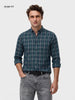 Men's Green Slim Fit Checkered Casual Shirt