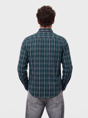 Men's Green Slim Fit Checkered Casual Shirt