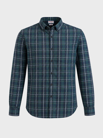 Men's Green Slim Fit Checkered Casual Shirt