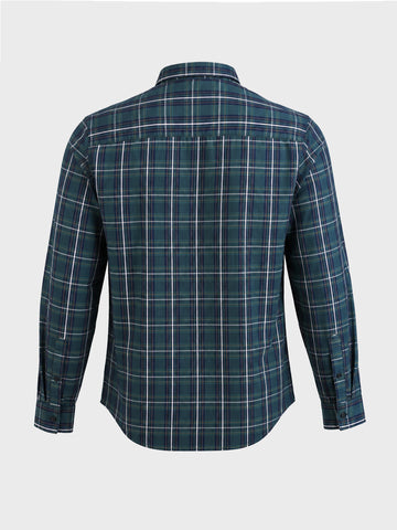 Men's Green Slim Fit Checkered Casual Shirt