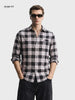 Men's Black Slim Fit Checkered Casual Shirt