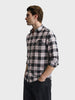 Men's Black Slim Fit Checkered Casual Shirt