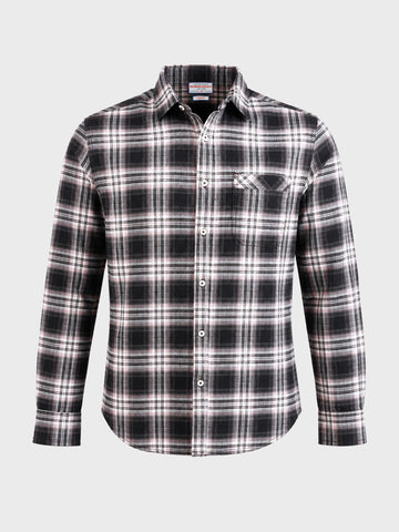 Men's Black Slim Fit Checkered Casual Shirt