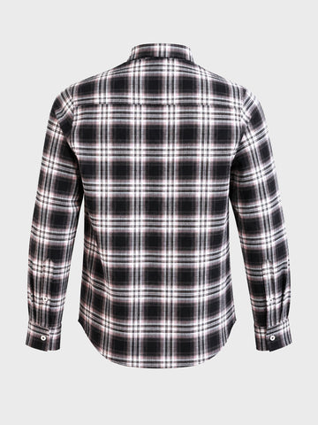 Men's Black Slim Fit Checkered Casual Shirt