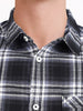 Men's Black Slim Fit Checkered Casual Shirt