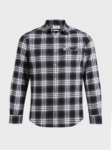 Men's Black Slim Fit Checkered Casual Shirt