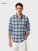 Men's Teal Slim Fit Checkered Casual Shirt