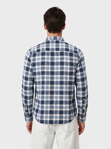 Men's Teal Slim Fit Checkered Casual Shirt