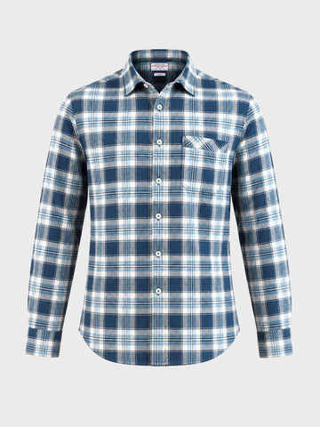 Men's Teal Slim Fit Checkered Casual Shirt