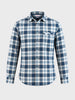 Men's Teal Slim Fit Checkered Casual Shirt