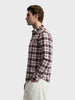 Men's Maroon Slim Fit Checkered Casual Shirt