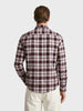 Men's Maroon Slim Fit Checkered Casual Shirt