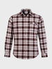 Men's Maroon Slim Fit Checkered Casual Shirt