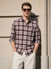 Men's Maroon Slim Fit Checkered Casual Shirt