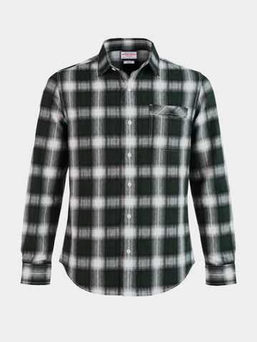 Men's Green Slim Fit Checkered Casual Shirt